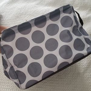 Thirty one square utility tote grey dot